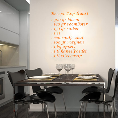 Tekststicker Appeltaart-recept