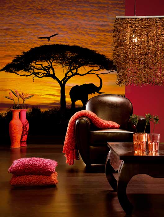 Fotobehang African sunset